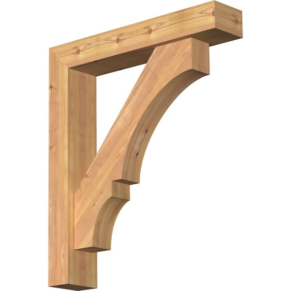 Ekena Millwork Balboa Block Smooth Bracket w/ Offset Brace, Western Red Cedar, 5 1/2"W x 28"D x 32"H BKT0604X28X32BOA05SWR - main